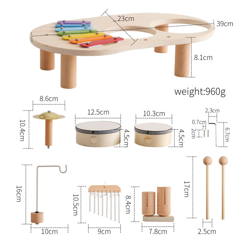 Sertoy Bebek ahşap Montessori oyuncakları bant standı modeli çıkarılabilir Set mobil davul çocuk bulmacaları öğretici oyuncaklar yenidoğan için doğum günü hediyesi