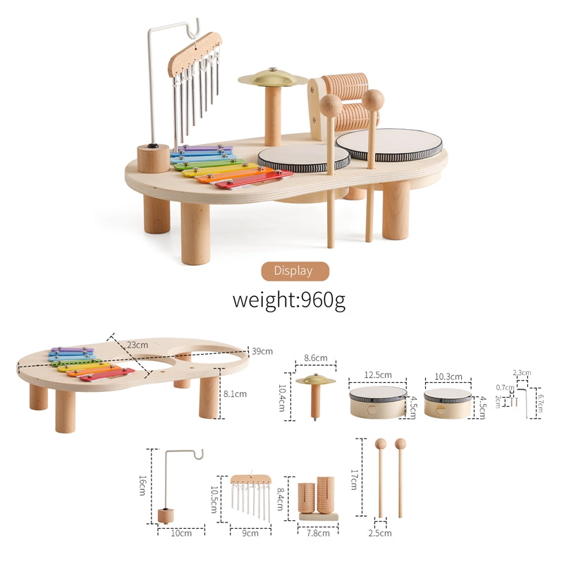 Sertoy Bebek ahşap Montessori oyuncakları bant standı modeli çıkarılabilir Set mobil davul çocuk bulmacaları öğretici oyuncaklar yenidoğan için doğum günü hediyesi