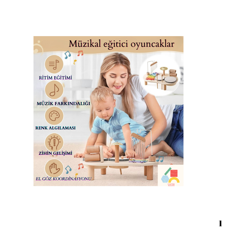 Sertoy Bebek ahşap Montessori oyuncakları bant standı modeli çıkarılabilir Set mobil davul çocuk bulmacaları öğretici oyuncaklar yenidoğan için doğum günü hediyesi